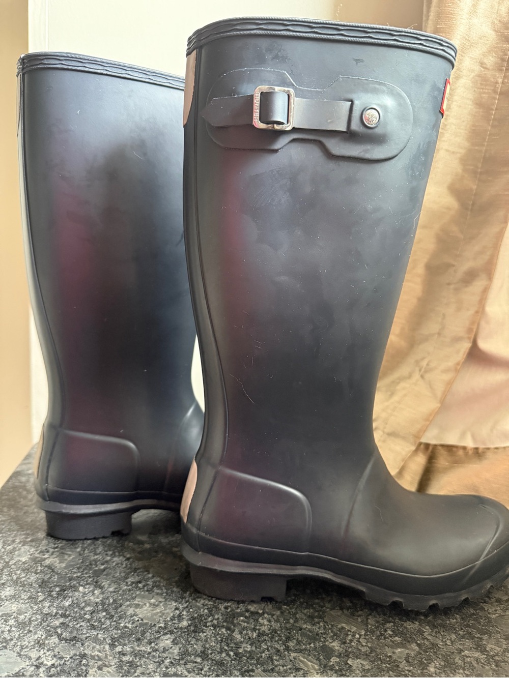 Kids' Original Matte Navy Waterproof Buckle Strap Rain Boots, MSRP $105, B4/G5 - Picture 7 of 14